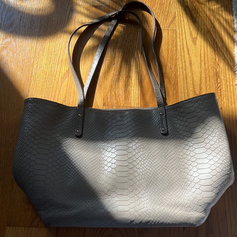 Gigi New York Grey Python Embossed Previously Ado… - image 2